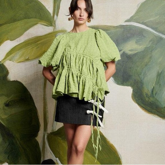 Green Ghospell Rushed Top - Picture 1 of 7